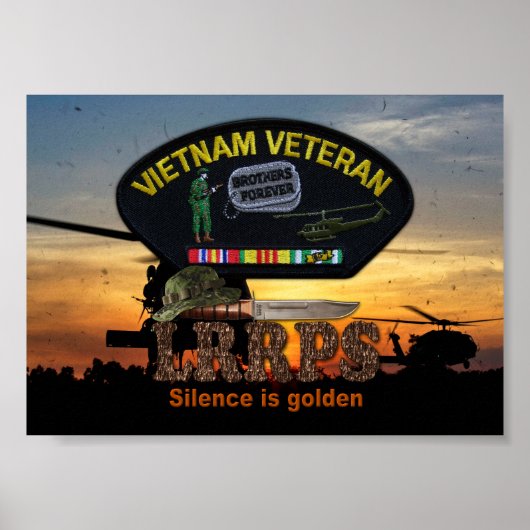 Poster Vietnam War LRRPS Vets Vets Patch (Devant)