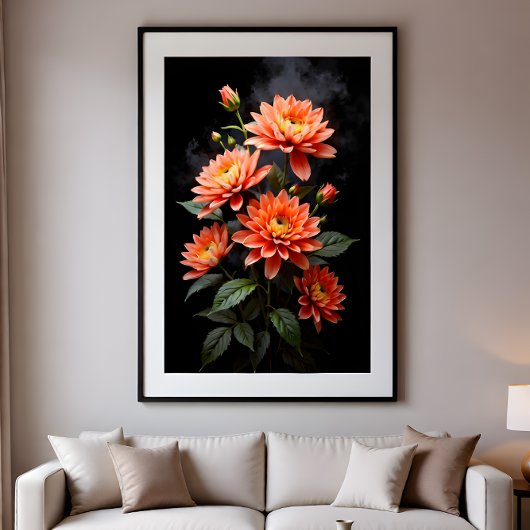 Poster Vietnamese Chrysanthemum on the Moon