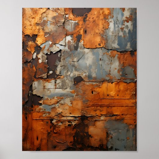 Poster Vieux acier rouillé Texture métallique rouillée (Devant)