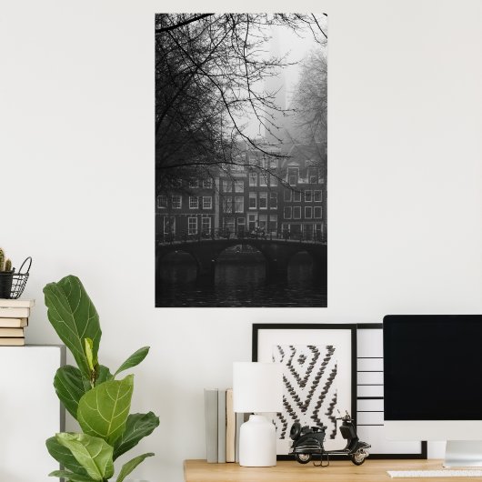 Poster Vieux Amsterdam (Bureau à domicile)