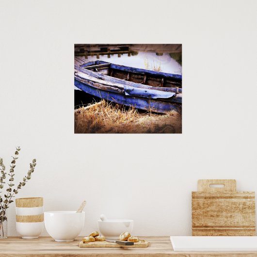 Poster Vieux bateau bleu (Cuisine)