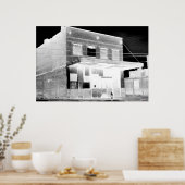 Poster Vieux bâtiment abandonné négatif (Cuisine)