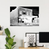 Poster Vieux bâtiment abandonné négatif (Bureau à domicile)