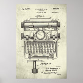 Poster Vieux | Brevet de machine à écrire (Devant)