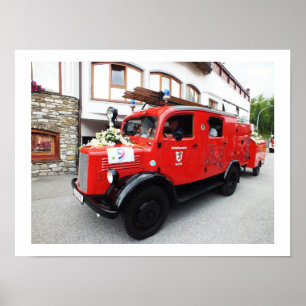 Poster Vieux camion de pompiers
