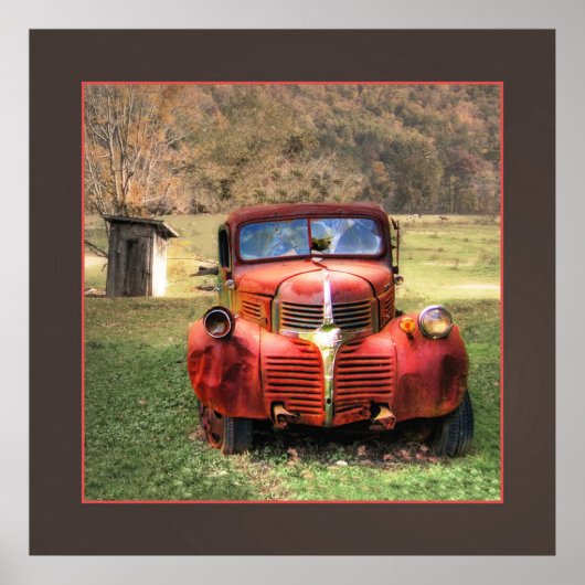 Poster Vieux Camion et Outhouse (Devant)