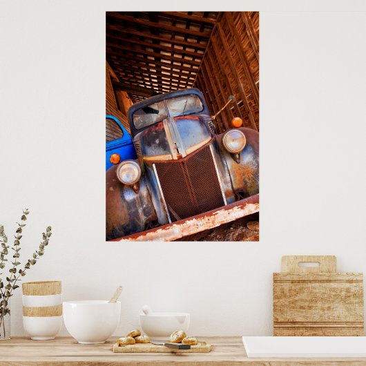 Poster Vieux camion rouillé sur une ferme (Cuisine)