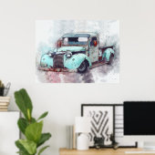 Poster Vieux camion rouillé Vintage (Bureau à domicile)