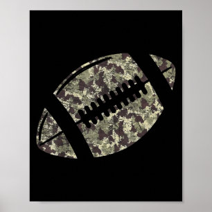 Poster Vieux Camo Football Amant Camouflage Jeu Jour Touc