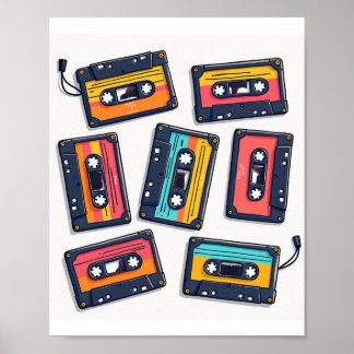 Poster Vieux cassettes
