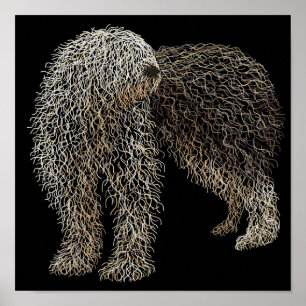 Poster vieux chien de berger anglais