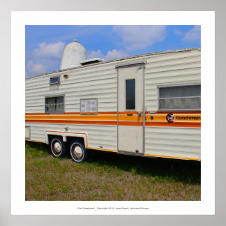 Poster Vieux Coachmen - Camion vintage remorque photo art