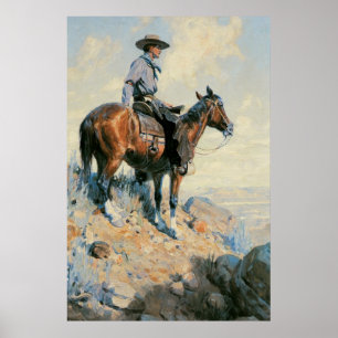 Poster Vieux Cowboy, Sentinelle des Plaines Par Dunton