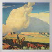 Poster Vieux Cowboys, Open Range par Maynard Dixon (Devant)