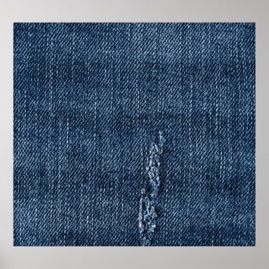 Poster Vieux denim déchiré : texture de jeans. (Devant)