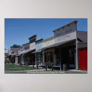 Poster Vieux devanture de magasin de ville de Dodge dans