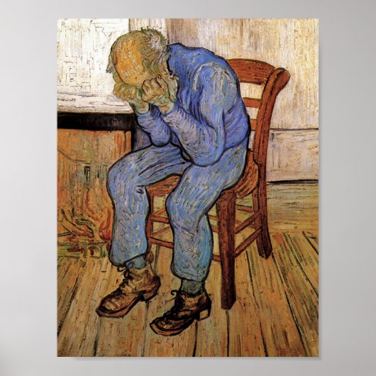Poster Vieux homme à Sorrow Van Gogh Art (Devant)