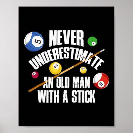Poster Vieux Homme Billard (Devant)
