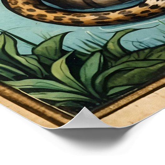 Poster Vieux léopard médiéval en Art de la nature (Coin)