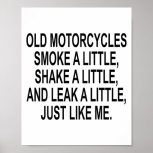 Poster Vieux Motocyclettes Fumer Un Peu Secouer Une Petit
