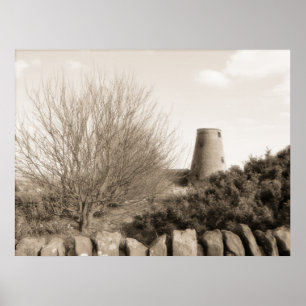 Poster Vieux moulin avec arbres - Ecosse