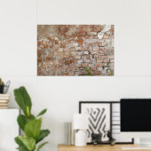 Poster Vieux mur en briques (Bureau à domicile)
