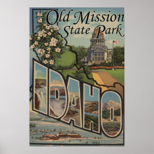 Poster Vieux parc d'état de mission, Idaho