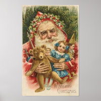 Vieux Père Noël et jouets
