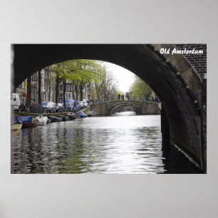 Poster Vieux pont d'Amsterdam