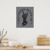 Poster Vieux Punks Ne Meurent Jamais Skeleton Rock Sur Go (Cuisine)
