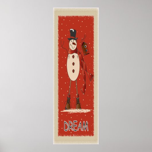 Poster Vieux rêve de mode Snowman | Noël (Devant)