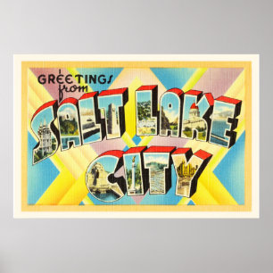 Poster Vieux souvenir de Vintage voyage de Salt Lake City