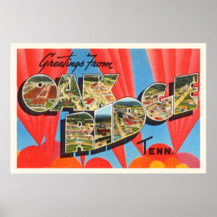 Poster Vieux souvenir de Vintage voyage d'Oak Ridge