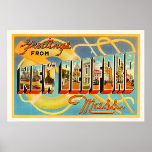 Poster Vieux souvenir de voyage de New Bedford le