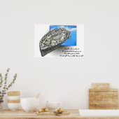 Poster vieux souvenirs de bateau en 3D avec citation affi (Cuisine)