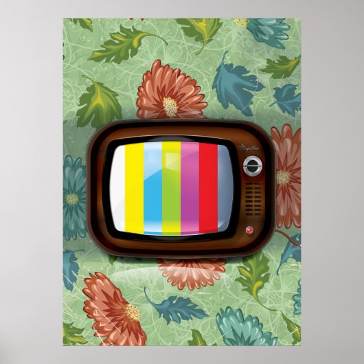 Poster Vieux téléviseur CRT Vintage (Devant)