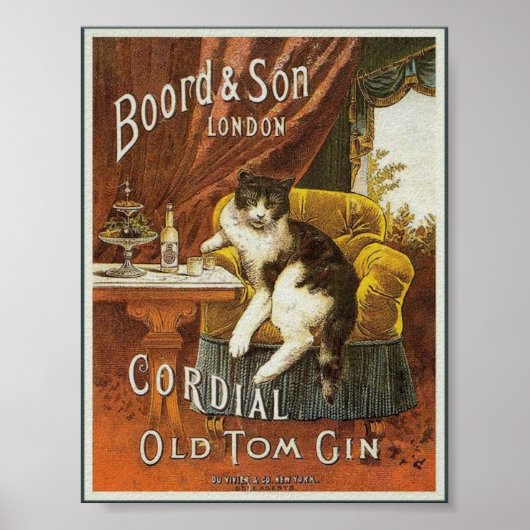 Poster Vieux Tom Gin Vintage (Devant)