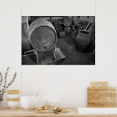 Poster Vieux tonneaux de vin (Cuisine)