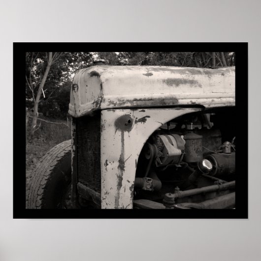 Poster Vieux tracteur agricole (Devant)