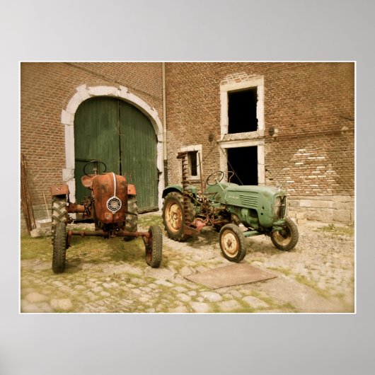 Poster Vieux Tracteurs Canvas Imprimer (Devant)