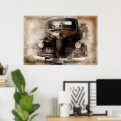 Poster Vieux véhicule Vintage (Bureau à domicile)