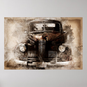 Poster Vieux véhicule Vintage