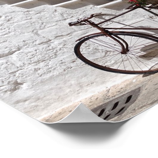 Poster Vieux vélo et vitrine dans les Pouilles (Coin)