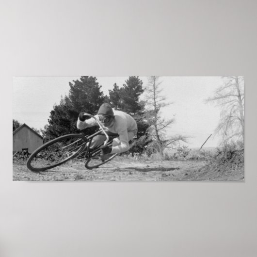 Poster vieux vélo rapide. (Devant)