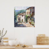 Poster Vieux village italien (Cuisine)