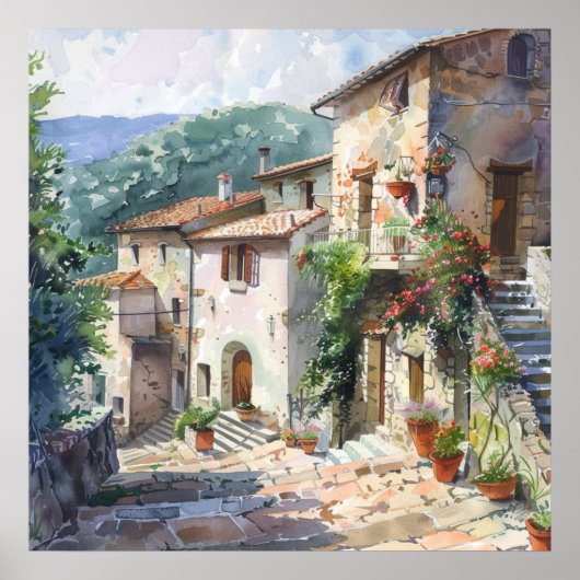 Poster Vieux village italien (Devant)