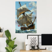 Poster Vieux voilier (Bureau à domicile)