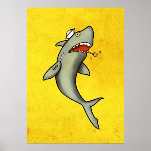 Poster Vieux voilier requin (Devant)