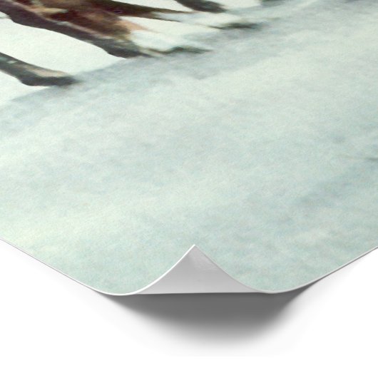 Poster VIEUX WINDMILL & CHEVAUX par SHARON SHARPE (Coin)