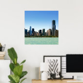 Poster View of Chicago skyline by Lake Michigan (Bureau à domicile)